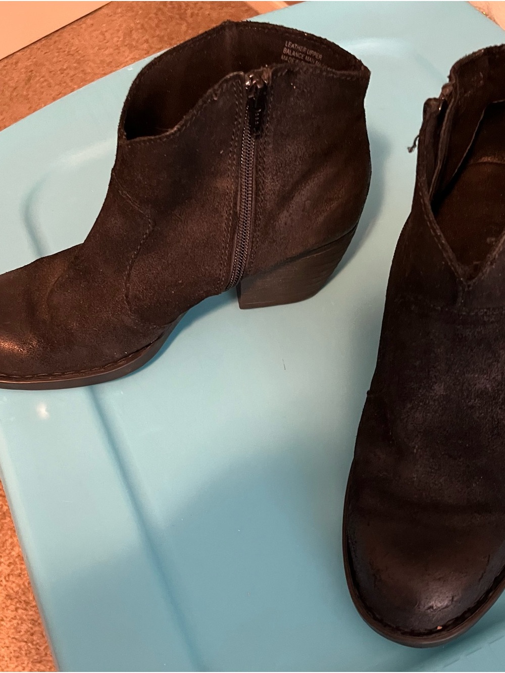 Born Black Suede Ankle Boots size 9.5